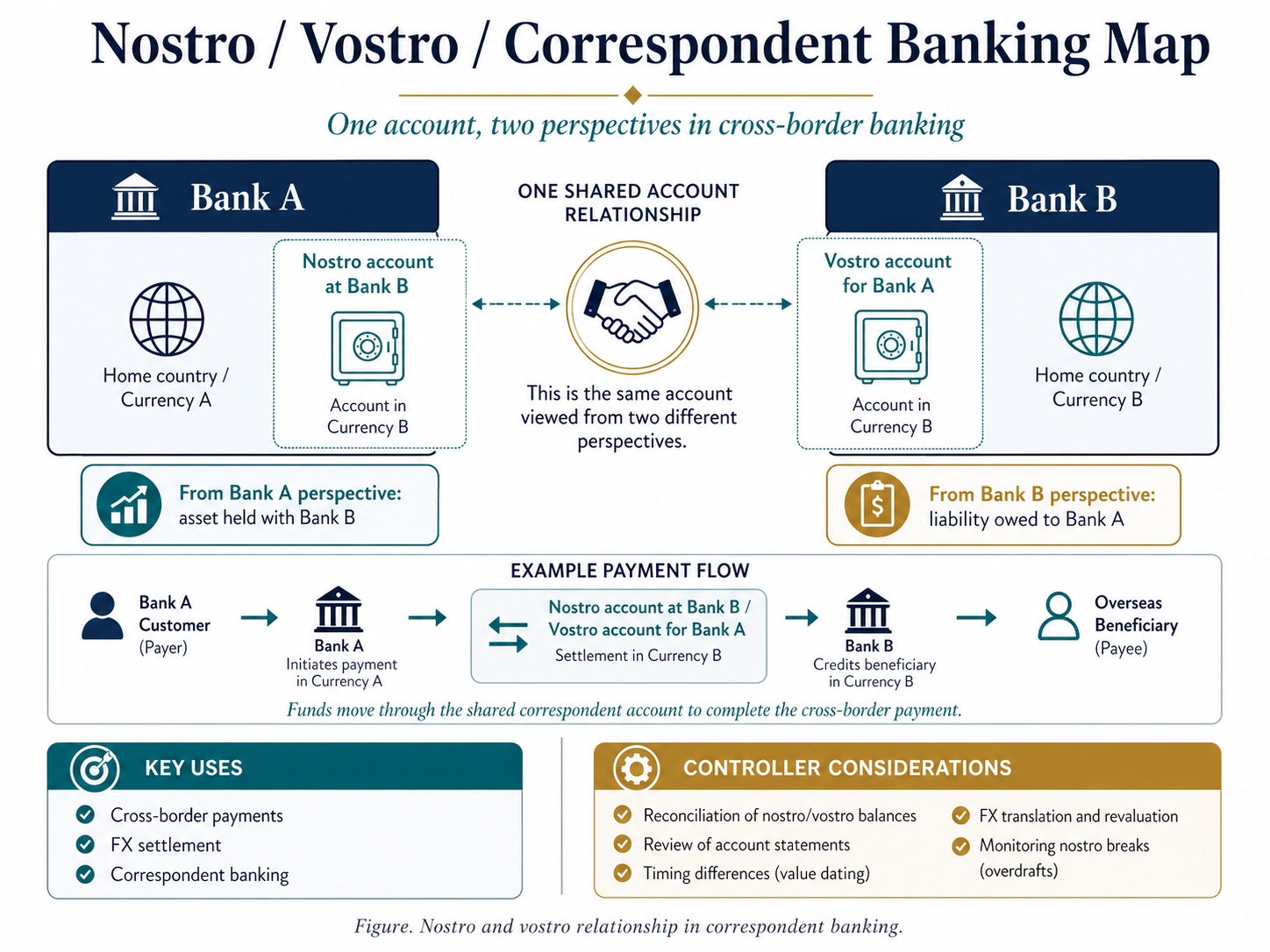 Figure. Nostro and vostro relationship in correspondent banking.